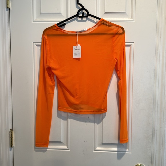 NWT Orange Mesh Long Sleeve - Picture 9 of 11